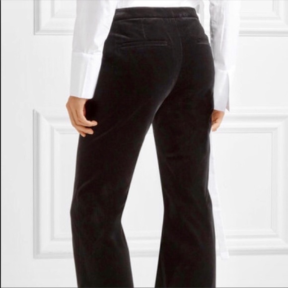 Theory Pants - THEORY Black Velvet Straight Leg Cropped Trousers